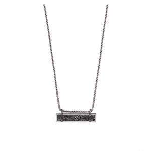 KENDRA SCOTTLeanor Gunmetal Pendant Necklace in Black Drusy